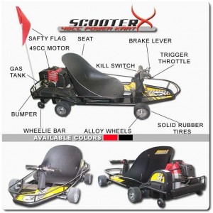 2011 49cc ScooterX Power Kart Gas Powered Go Kart