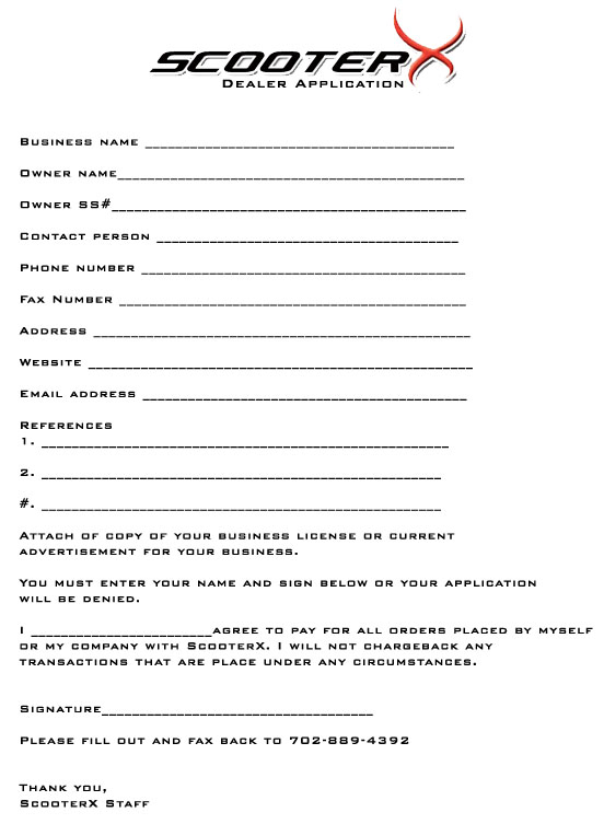 ScooterX Dealer Application