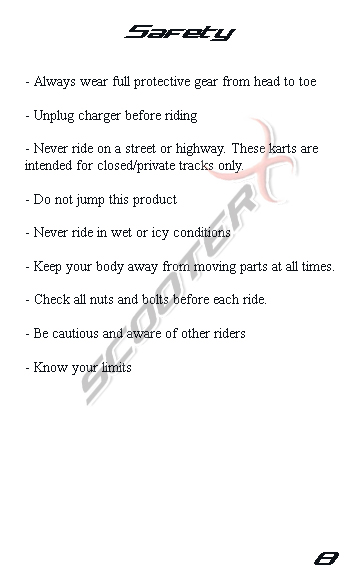 Epowerkart manual page 8