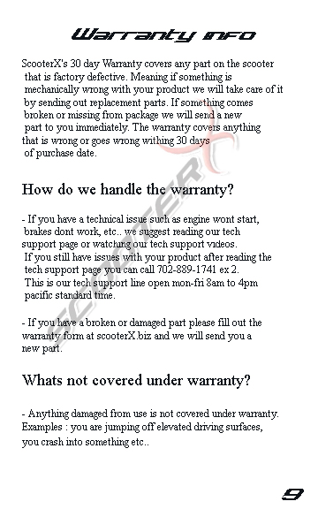 Epowerkart manual page 9