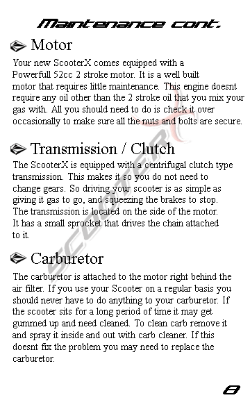 SkaterX Gas Skateboard Instruction Manual Page 8