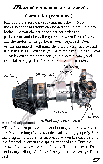 SkaterX Gas Skateboard Instruction Manual Page 9