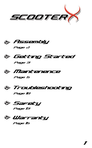 ScooterX Power Kart Manual Page 1